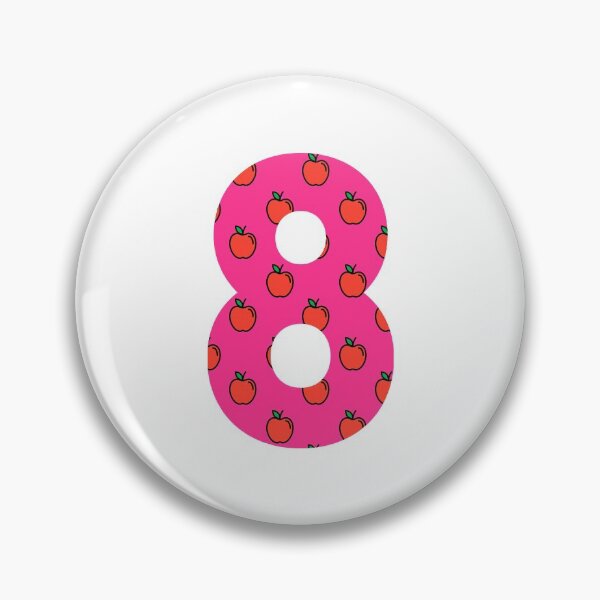 Item preview, Number 8 in pink color with apple pattern designed and sold by VrajStudio.