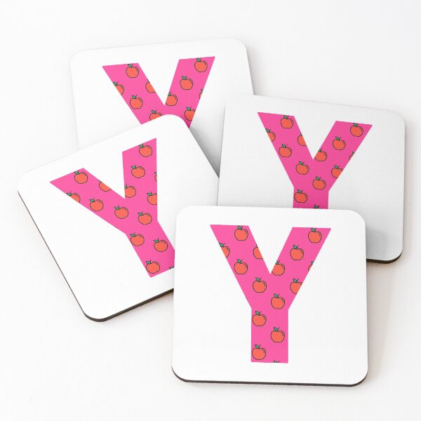Item preview, Letter Y in pink color with apple pattern designed and sold by VrajStudio.