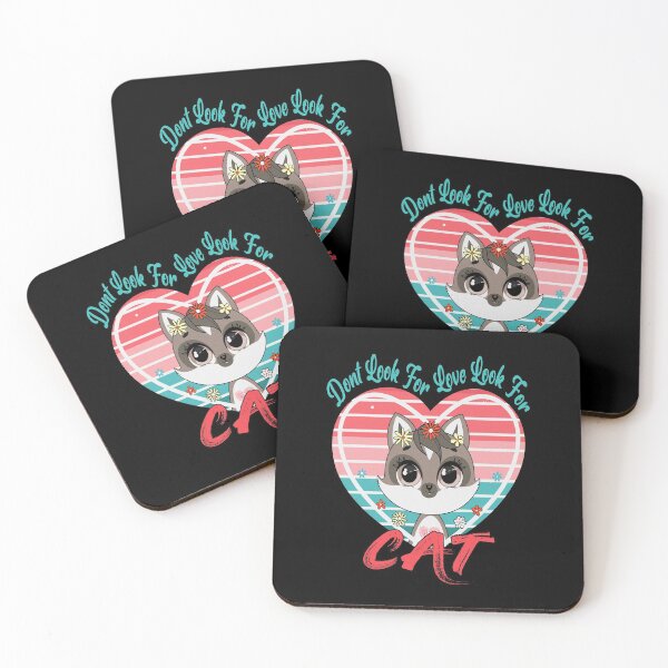 Item preview, Don't Look for Love Look for Cat Retro Vintage. designed and sold by momoworlddesign.