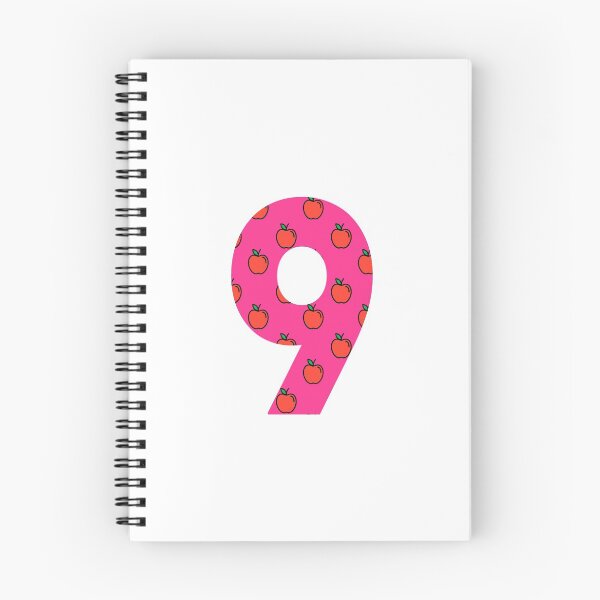 Item preview, Number 9 in pink color with apple pattern designed and sold by VrajStudio.