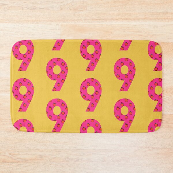 Item preview, Number 9 in pink color with apple pattern designed and sold by VrajStudio.