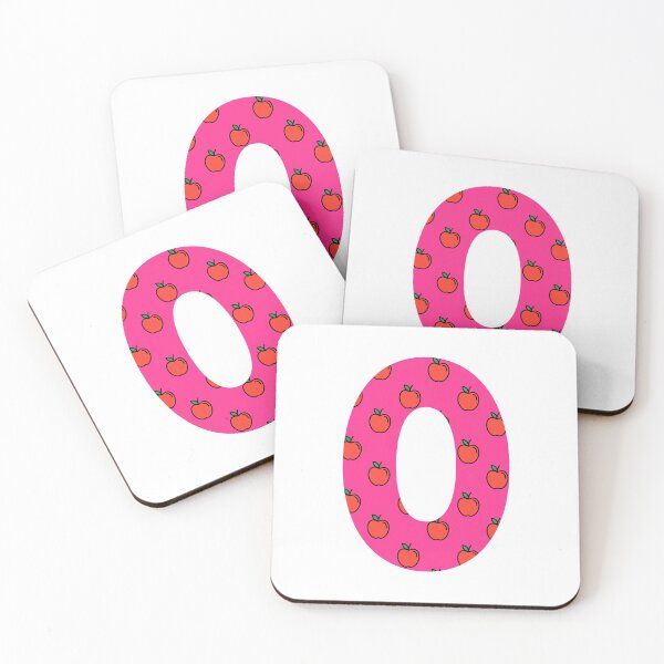 Item preview, Number 0 in pink color with apple pattern designed and sold by VrajStudio.