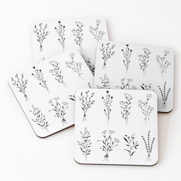 Item preview, Wildflowers One Line Art Flowers Pattern Pack 2 designed and sold by ArunikaPrints.