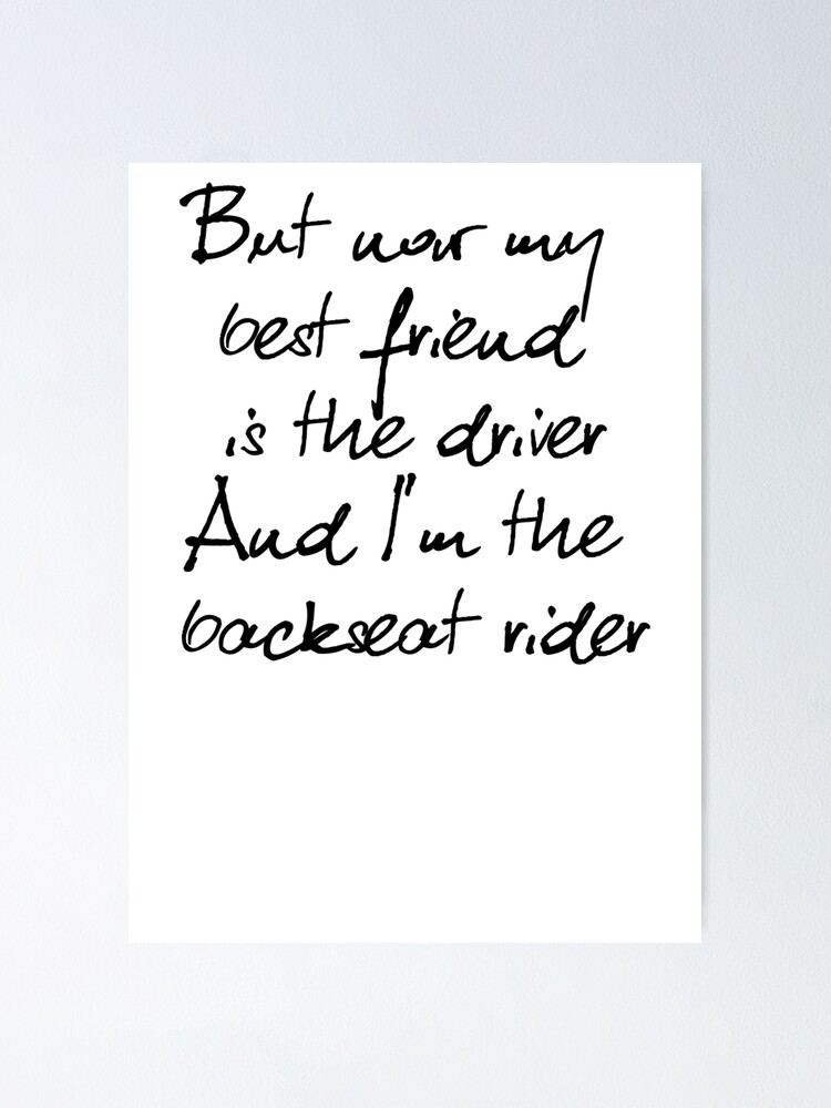 "Sara Kays Backseat Rider" Poster for Sale by imnotanumber Redbubble