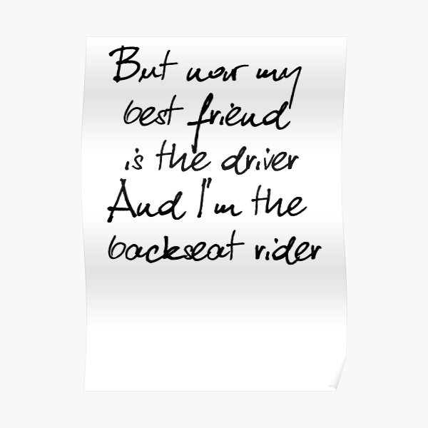 "Sara Kays Backseat Rider" Poster for Sale by imnotanumber Redbubble