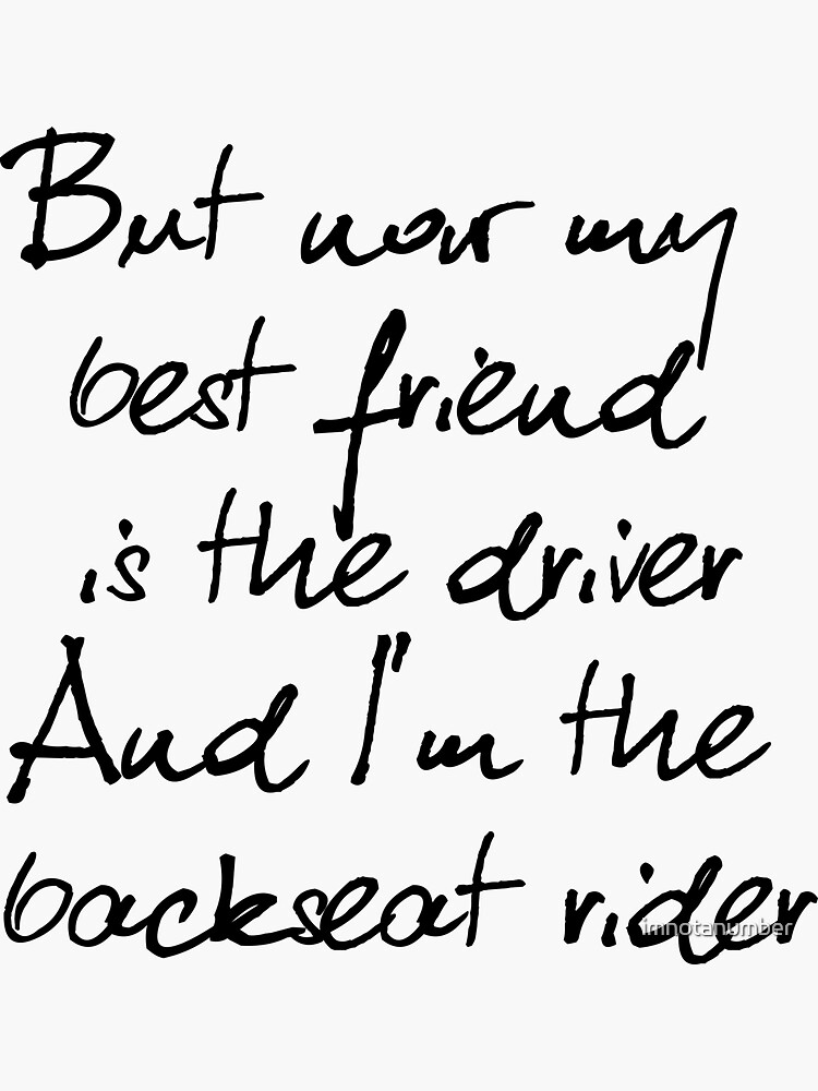 "Sara Kays Backseat Rider" Sticker by imnotanumber Redbubble