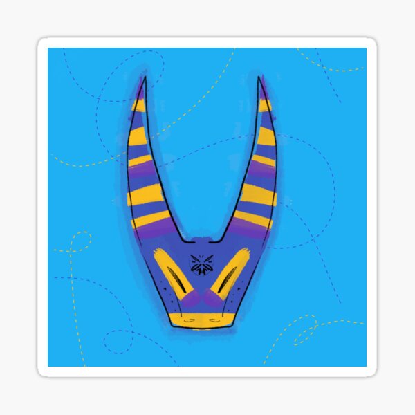 Boe - traditional ox Sardinian mask "su boe" in neon colors Sticker