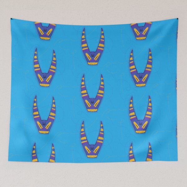 Item preview, Boe - traditional ox Sardinian mask "su boe" in neon colors  designed and sold by tostoini.