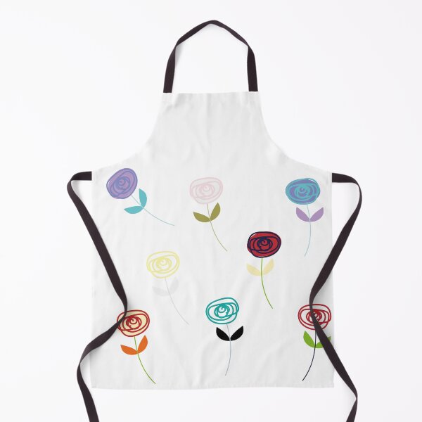 Item preview, Little Rose, cute multi-colour flower icons on white designed and sold by Susan Marie Williams.