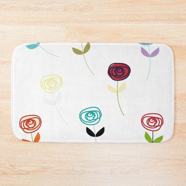 Item preview, Little Rose, cute multi-colour flower icons on white designed and sold by Susan Marie Williams.