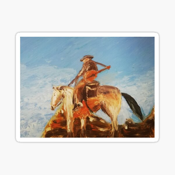 Kiwistar Cowboy Avec Cheval tirer csf0988 12 x 10 CM AUTOCOLLANT