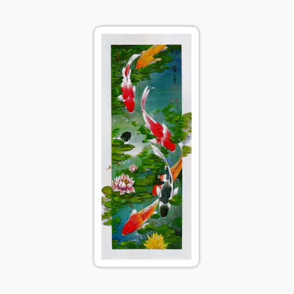 Vista previa del artículo con la obra «Koi Fish Pond», diseñado y vendido por SofiaStutio.