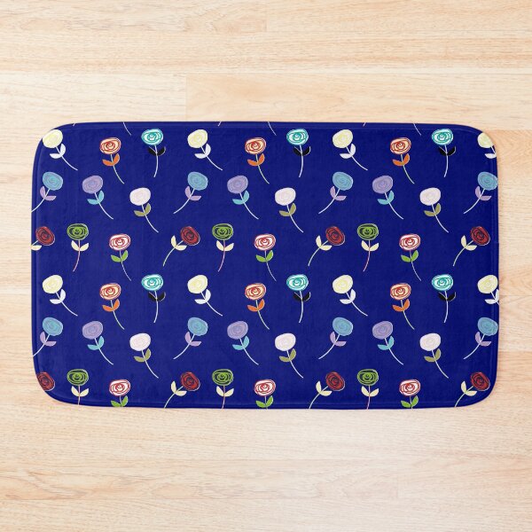 Item preview, Little Rose, cute multi-colour fashion print on midnight blue designed and sold by Susan Marie Williams.