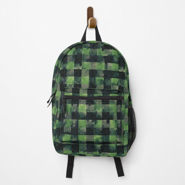 Item preview, Lumberjack squares watercolor green designed and sold by Rebecca Reck Art.