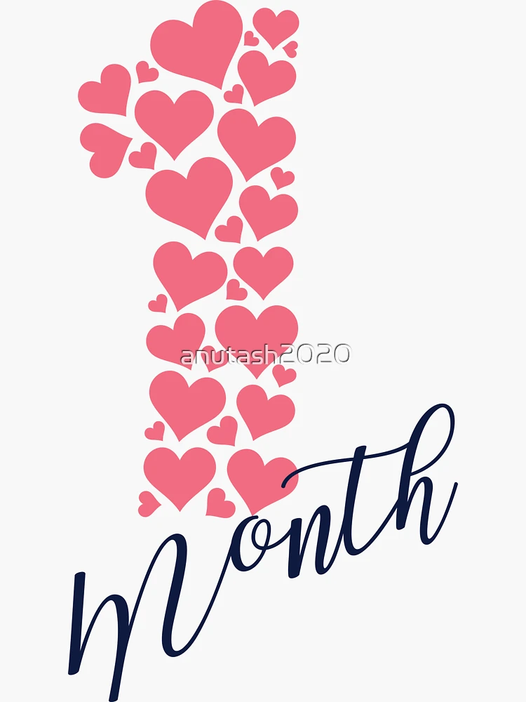 Floral Heart Baby Month Stickers
