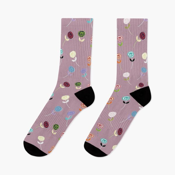 Item preview, Little Rose, cute multi-colour fashion print on dusky pale pink designed and sold by Susan Marie Williams.