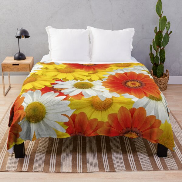 Item preview, Orange, yellow and white floral print background designed and sold by Chantelle  Spies.