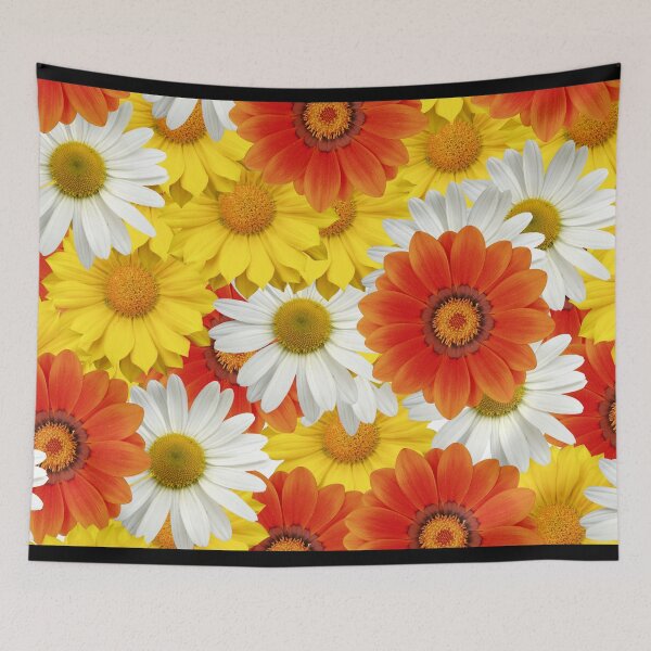 Item preview, Orange, yellow and white floral print background designed and sold by Chantelle  Spies.