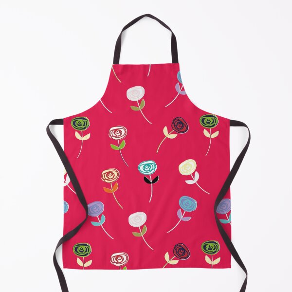 Item preview, Little Rose, cute large-scale fashion print on dark coral pinky red designed and sold by Susan Marie Williams.