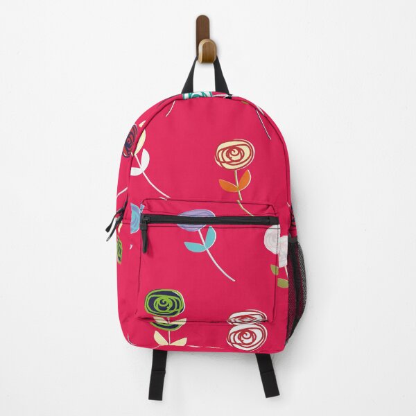Item preview, Little Rose, cute large-scale fashion print on dark coral pinky red designed and sold by Susan Marie Williams.
