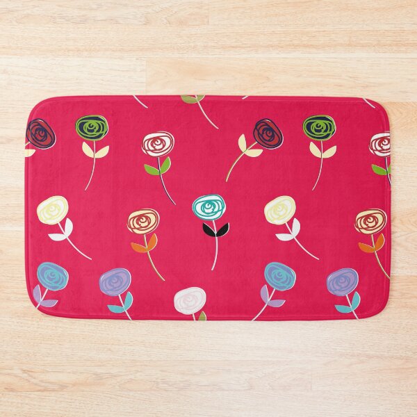 Item preview, Little Rose, cute large-scale fashion print on dark coral pinky red designed and sold by Susan Marie Williams.