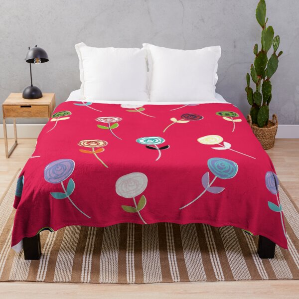 Item preview, Little Rose, cute large-scale fashion print on dark coral pinky red designed and sold by Susan Marie Williams.