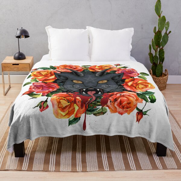 Item preview, Satanic Cat with Roses designed and sold by Nathalie Aynié.