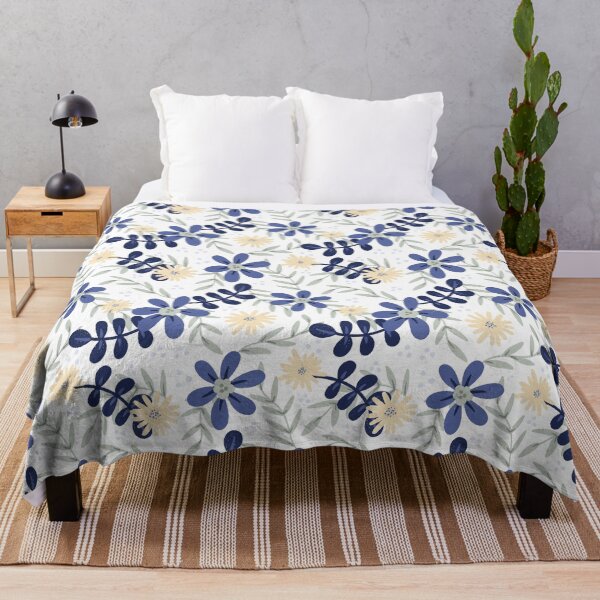 Item preview, Spring flower pattern daisy purple blue designed and sold by StudioHinte.
