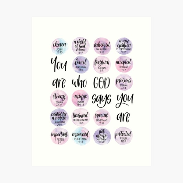 Item preview, You are who God says you are - Identity in Christ artwork (Purple) designed and sold by Rebecca Claire Designs.