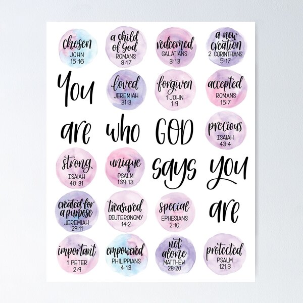 Item preview, You are who God says you are - Identity in Christ artwork (Purple) designed and sold by Rebecca Claire Designs.