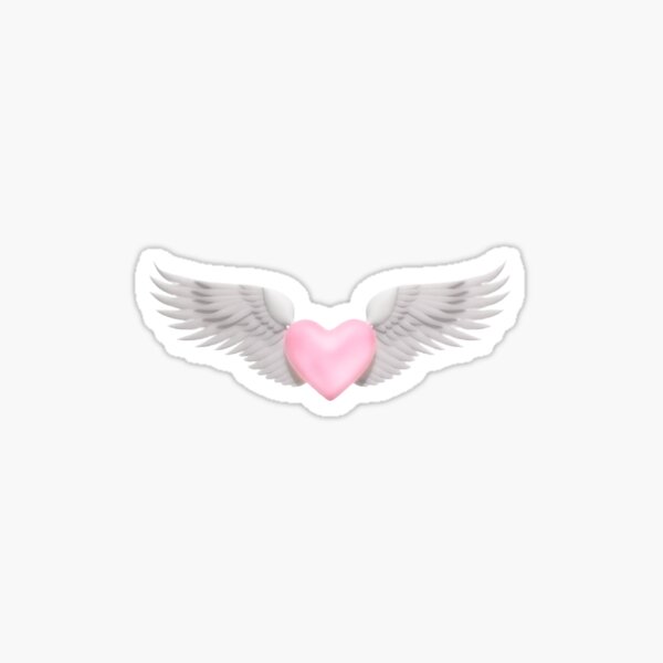 Winged Heart Stickers, Pink Flying Angel Heart with Wings Laptop Vinyl –  Starcove Fashion