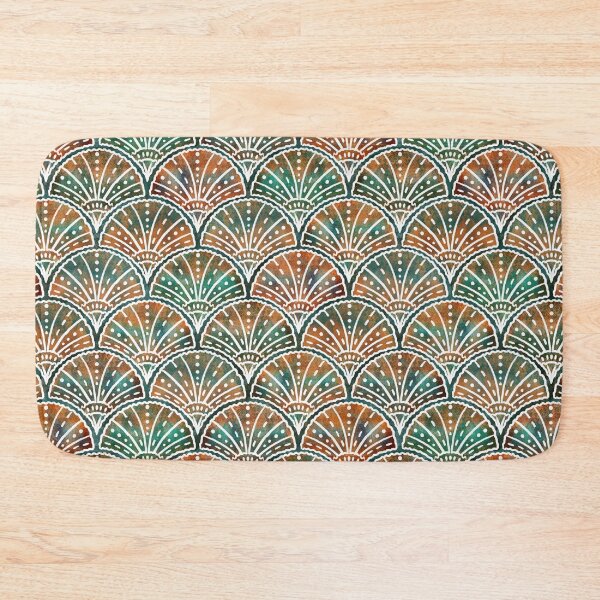 Item preview, Rust and Teal Boho Seashell Pattern designed and sold by DeKoro.