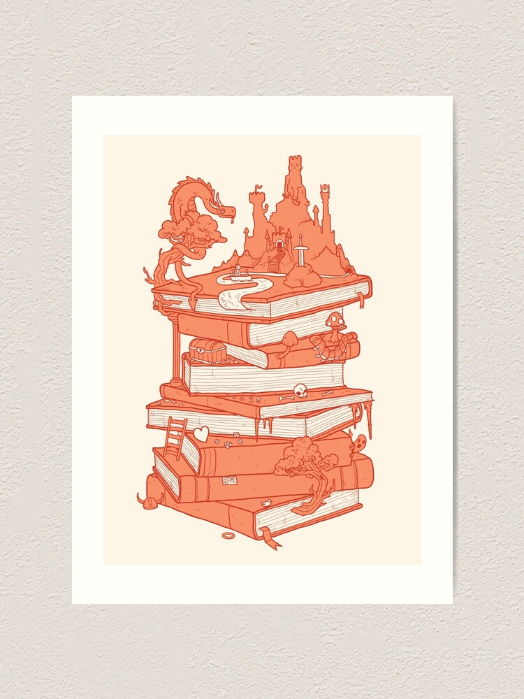 Alternate view of Magic of books Art Print