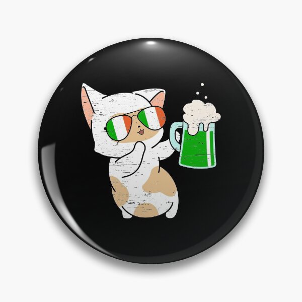 Artikelvorschau, Black Cat stpatrick Pet Feline Feral Claws Cat Bier Prost Meow Hat Irish Pub Prost vier Blatt-Klee-Entwurf entworfen und verkauft von shirti.