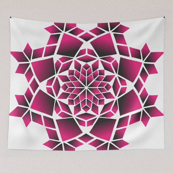 Artikelvorschau, Geometrisches Mandala mit rosa Farbverlauf entworfen und verkauft von Ingrid Kumar.