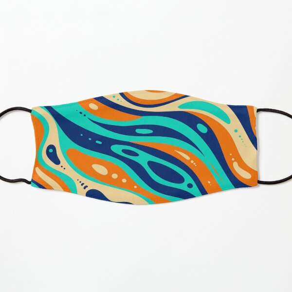 Flat-hand drawn wavy colored groovy background Kids Mask