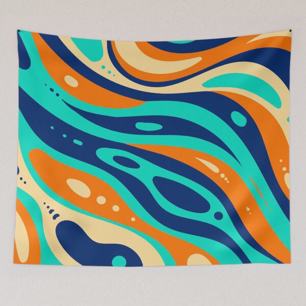 Item preview, Flat-hand drawn wavy colored groovy background designed and sold by JHiba.