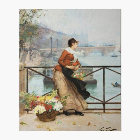 The Flower Vendor On The Pont Des Arts, Paris By Victor Gabriel Gilbert Art  Board Print for Sale by sunny-007