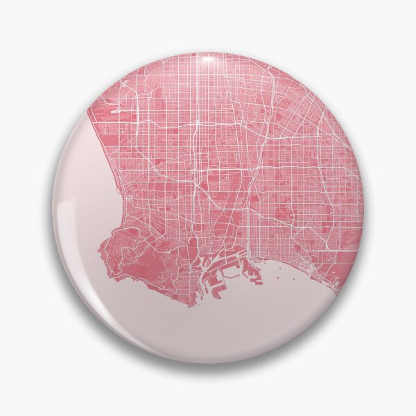 Item preview, Los Angeles minimalistic map monochrome pink designed and sold by softlycarol.