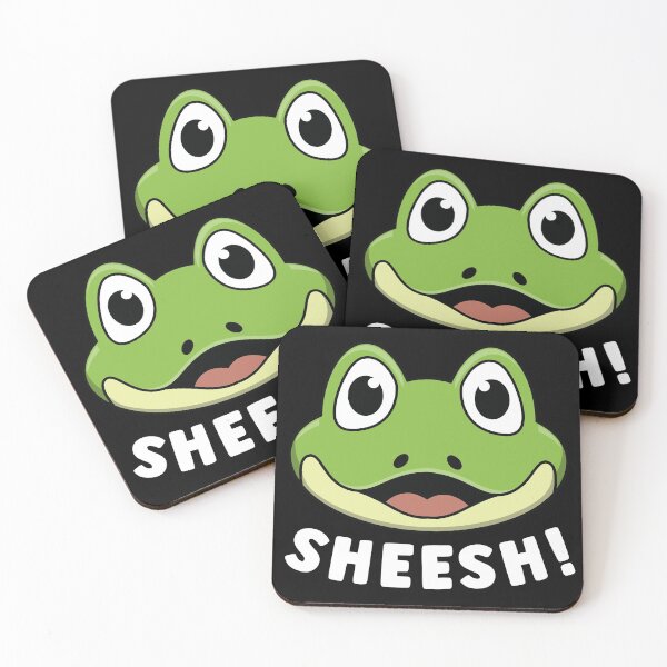 Item preview, Sheeesh, Sheesh The Frog Cute Funny Trending Meme White Text  designed and sold by Shirt Happenz.