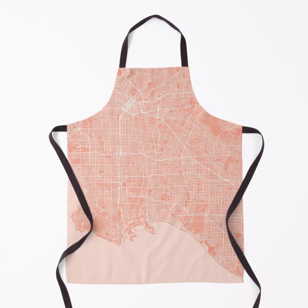 Item preview, Los Angeles minimalistic map monochrome peach pink designed and sold by softlycarol.