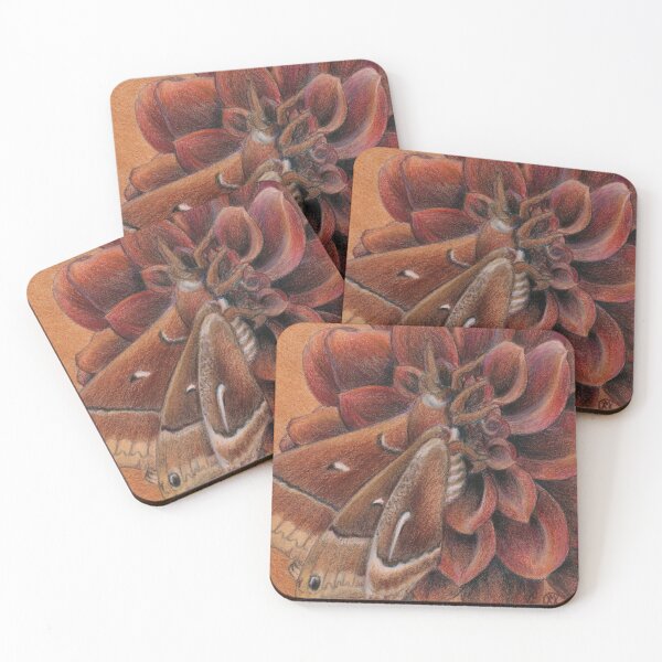 Item preview, Chocolate Dahlia with Promethea Silkmoth - "Camouflage (Brown)" designed and sold by Carye VanDerPol Mahoney.