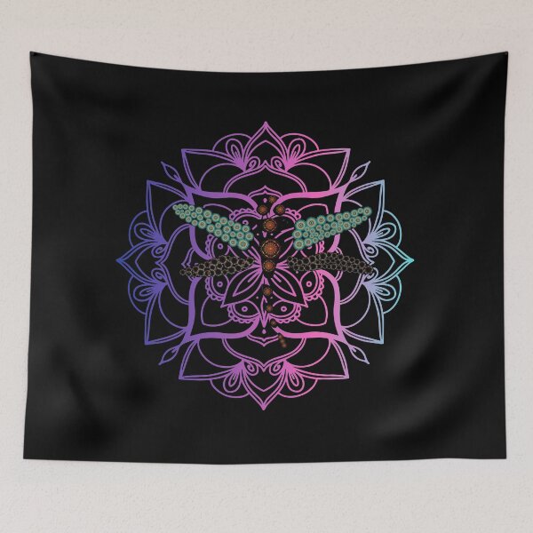 Item preview, On dragonfly On mandala  designed and sold by eyoginminimal.