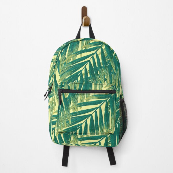Item preview, Summer, bright, juicy, fresh design seamless pattern with green tropical leaves on yellow background designed and sold by ANAKOTO.