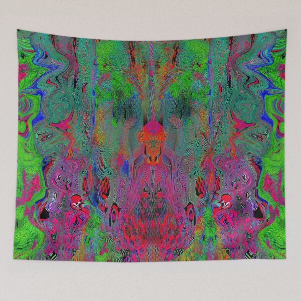 Item preview, Garish Hidden Clown (Trippy Psychedelic Poster) designed and sold by Discordant Dreams Art.