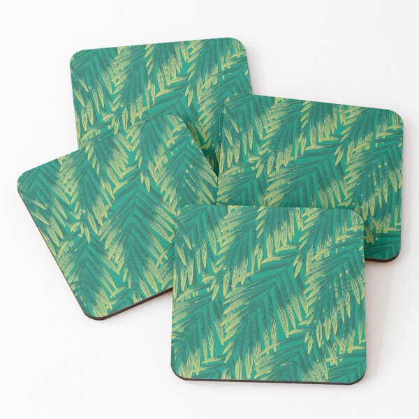 Item preview, Summer, bright, juicy, fresh design seamless pattern with green tropical leaves on green background designed and sold by ANAKOTO.