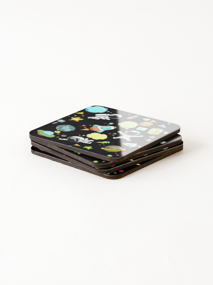 Thumbnail 4 of 5, Coasters (Set of 4), Spaceman Rockets And Stars designed and sold by TasAlex.