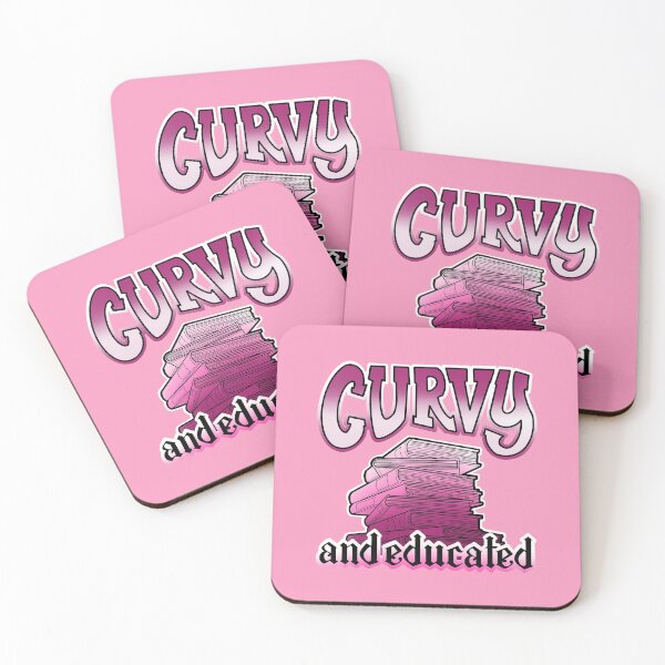 Item preview, Curvy and educated, stack of books pink designed and sold by weilertsen.