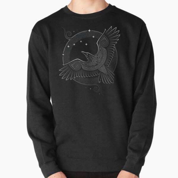 Old Glory Crow Raven Flying Winter Tree Mens Sweatshirt