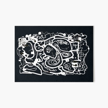 Black and White Doodle Art Board Print
